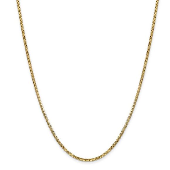 2.45mm 14k Yellow Gold Hollow Round Box Chain Necklace, 20 Inch - Picture 3 of 8